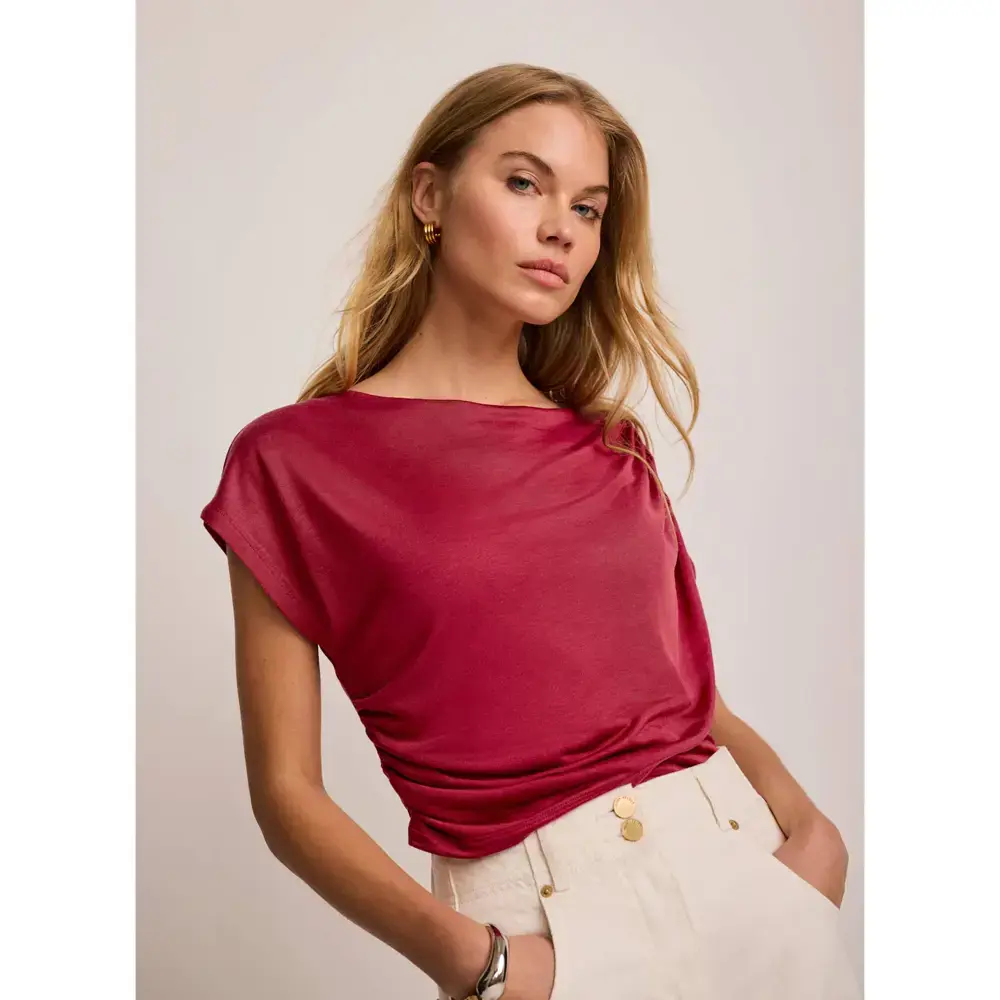 Mint Velvet Red Drape Detail Top